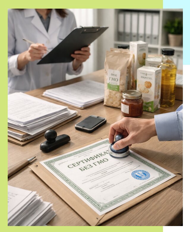 Получение сертификата Без ГМО для продукции в Россоши